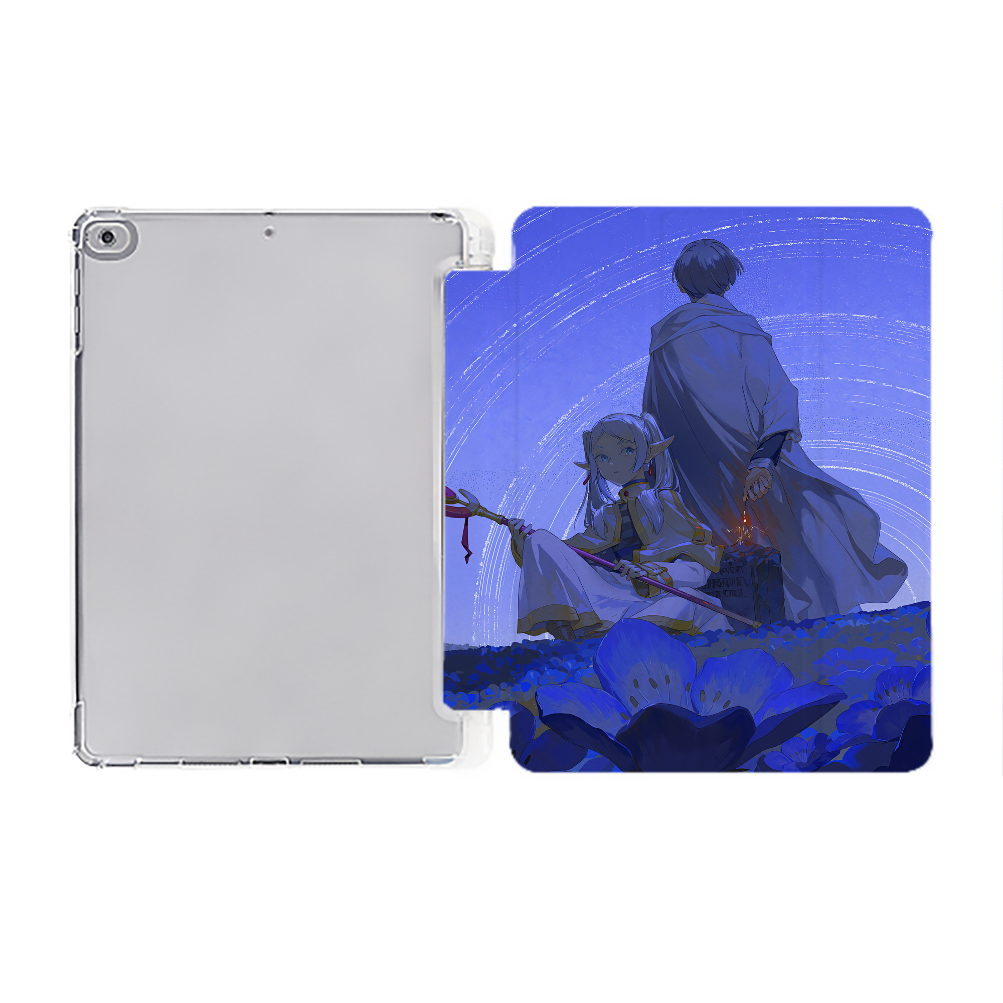 （画像用） 葬送のフリーレン Frieren IPad ケース ペン収納付き 三つ折りスタンド PUレザー×シリコン 対応機種9.5/10.5/10.9インチ
